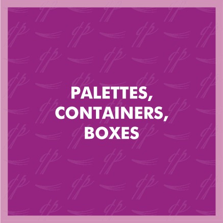 Palettes, containers, boxes